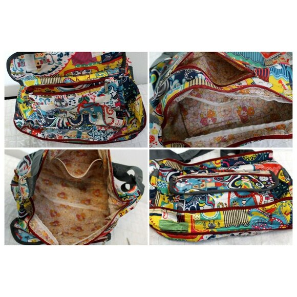 LeSportsac Nautical Fishy Love Large Shoulder Purse Expandable Adjustable. - Picture 10 of 10